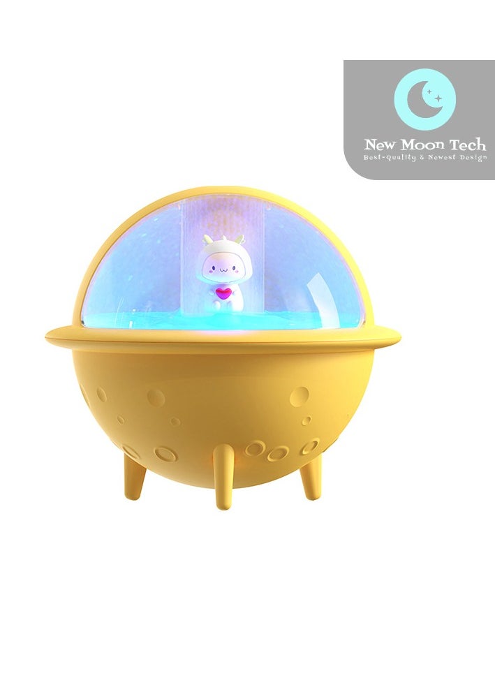 New Moon Tech Space Ball Series S113 mini Humidifier. mini Aromatherapy Machine. Atmosphere Light Humidifier Can Add Water Soluble Essential Oil. Yellow.  - Image 1