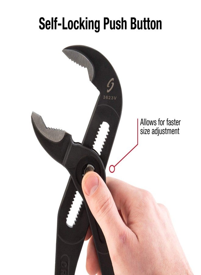 Sunex Tools Sunex 3623V, 16" Push Button Water Pump Plier, Self-Locking, Fast Size Adjustment, V-Groove Jaw, Non-Slip Comfort Grip Handles - Image 3