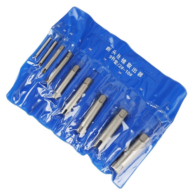 High Speed Steel Tap Extractor Set 9-Piece High Hardness Anti-Corrosion Screw Extractor - Speedy Grab-It Broken Bolt Remover for Industrial Home Repair - Image 2