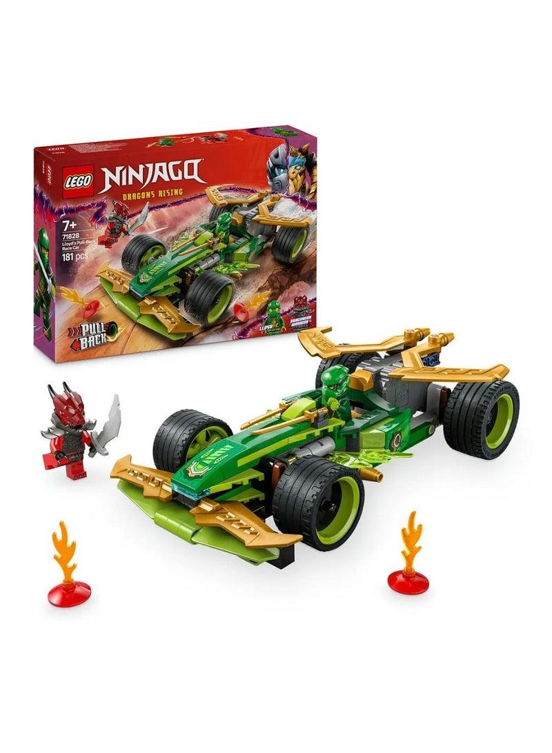 LEGO NINJAGO Lloyd’s Pull-Back Race Car Toy Pretend Play Building Kit 71828 - 181 Pieces - Image 1