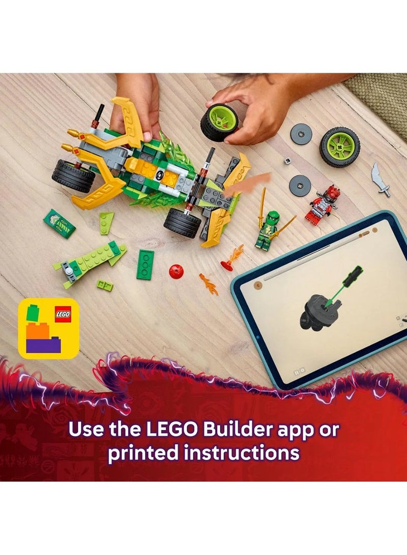 LEGO NINJAGO Lloyd’s Pull-Back Race Car Toy Pretend Play Building Kit 71828 - 181 Pieces - Image 3