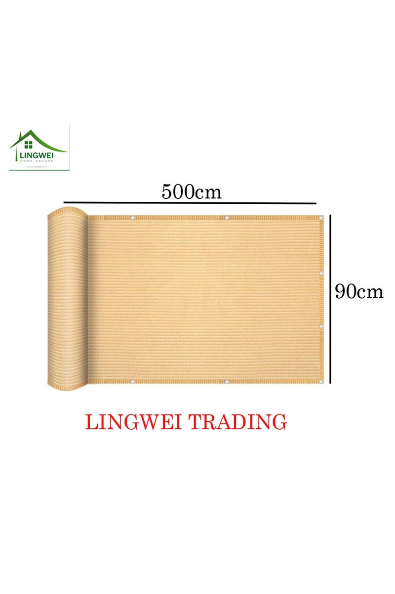 لينجوي شاشة خصوصية للشرفة 90×500 سم - غطاء سياج رملي من البولي إيثيلين عالي الكثافة - Image 4