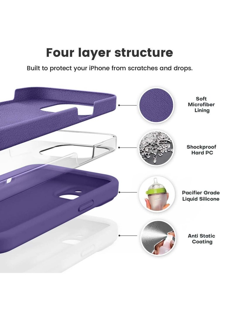 Wtech Premium Soft Liquid Silicone Case Cover For Apple iPhone 15 Pro Max 2023 Eggplant Purple - Image 3