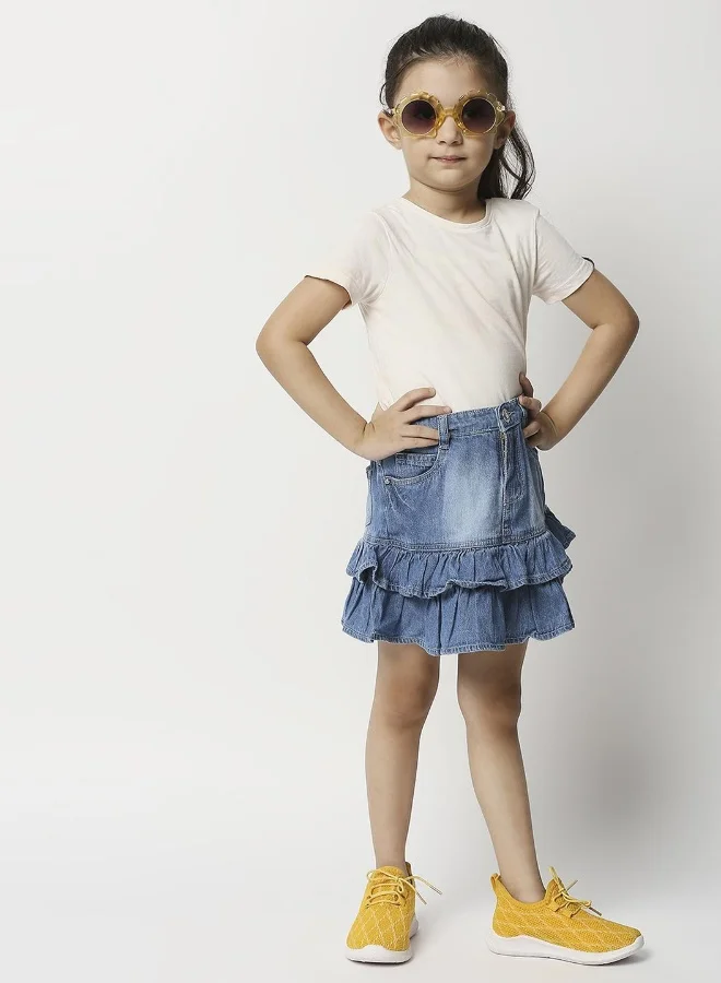 هاي ستار Girls Blue Flared Skirt