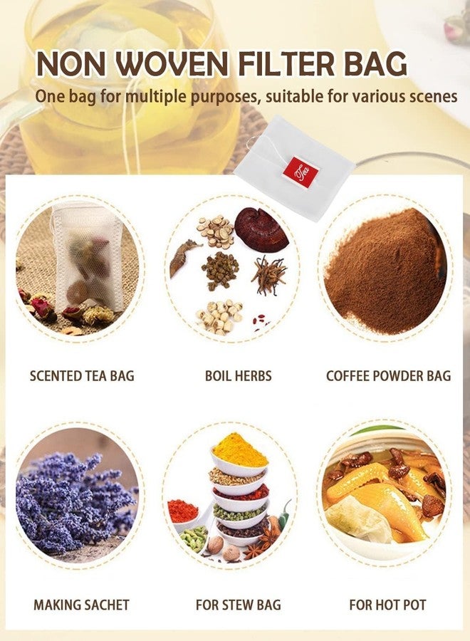 AYNEFY Tea Filter Bag,100Pcs Nylon Empty Tea Infuser Filter Strainer Bags with Drawstring for Household Loose Leaf Tea Coffee - Image 3