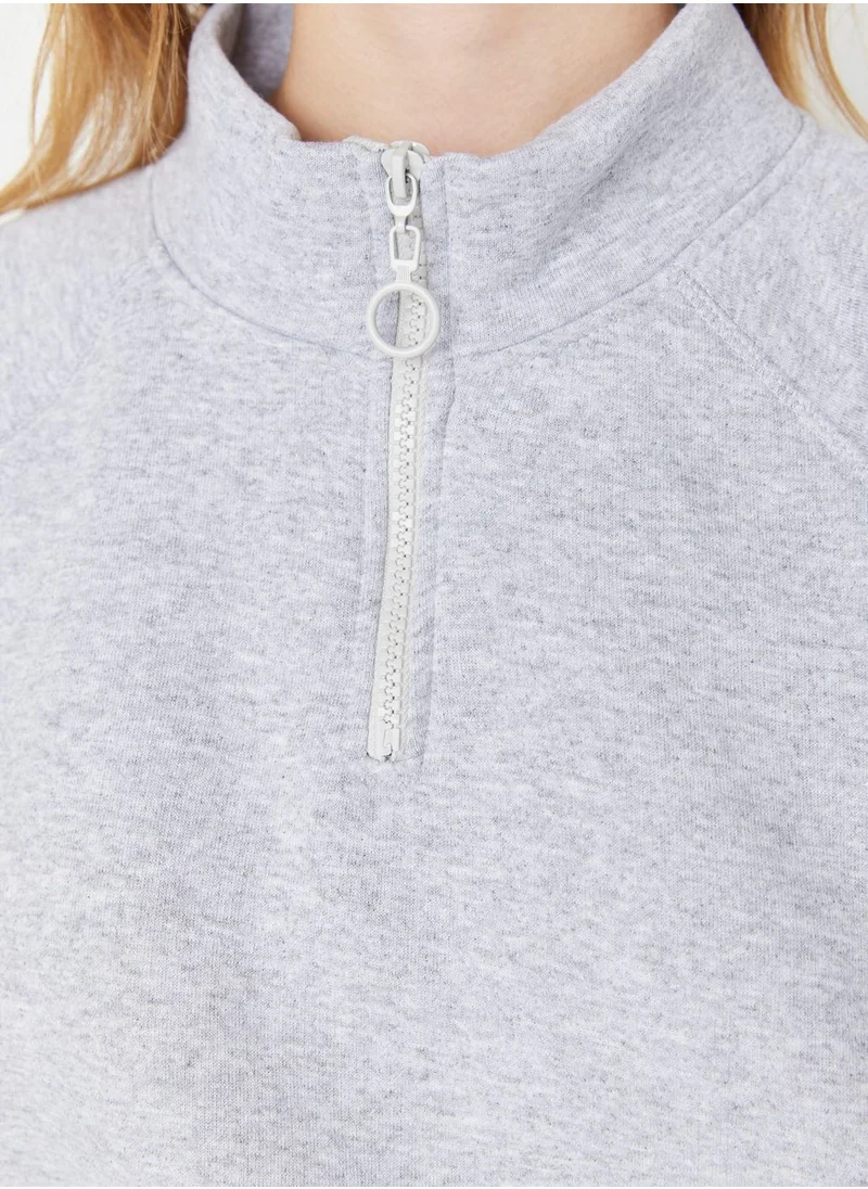trendyol Half Zipper Knitted Sweatshirt