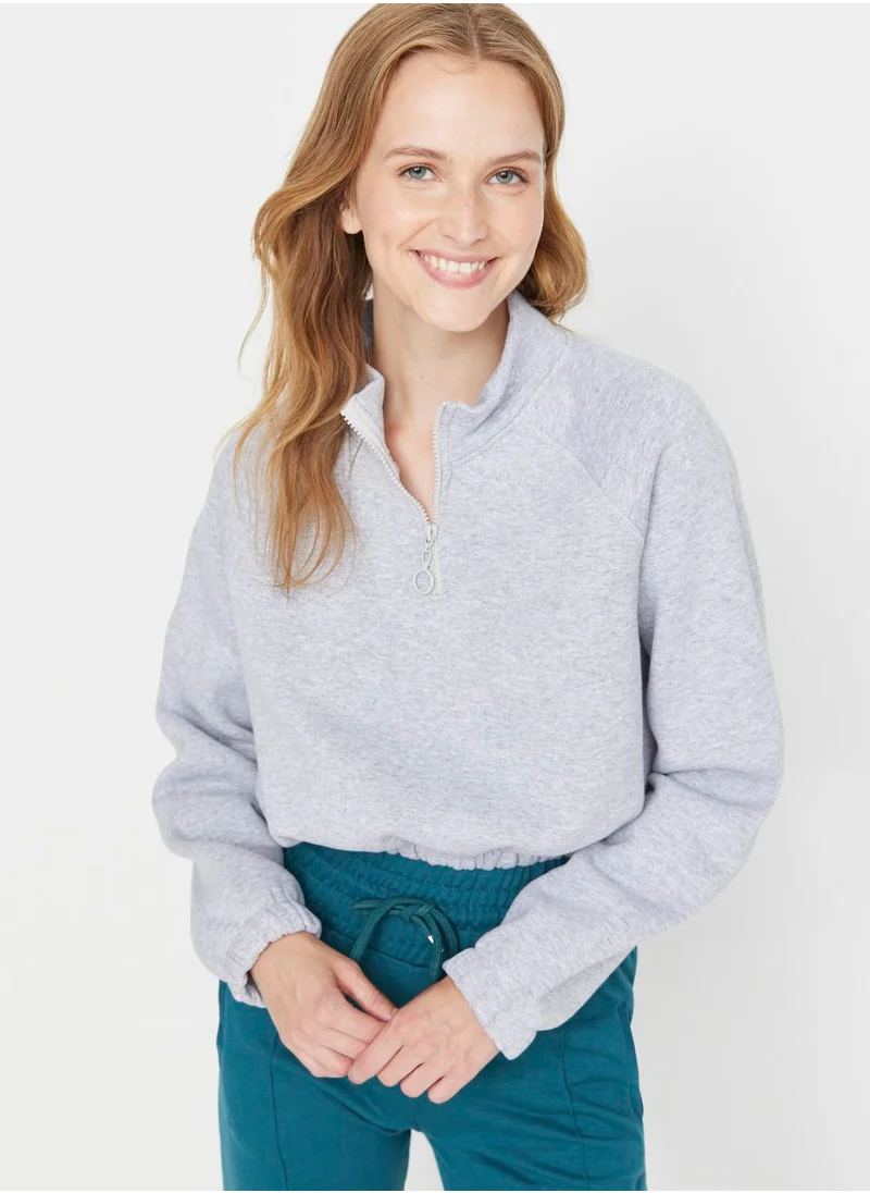 trendyol Half Zipper Knitted Sweatshirt