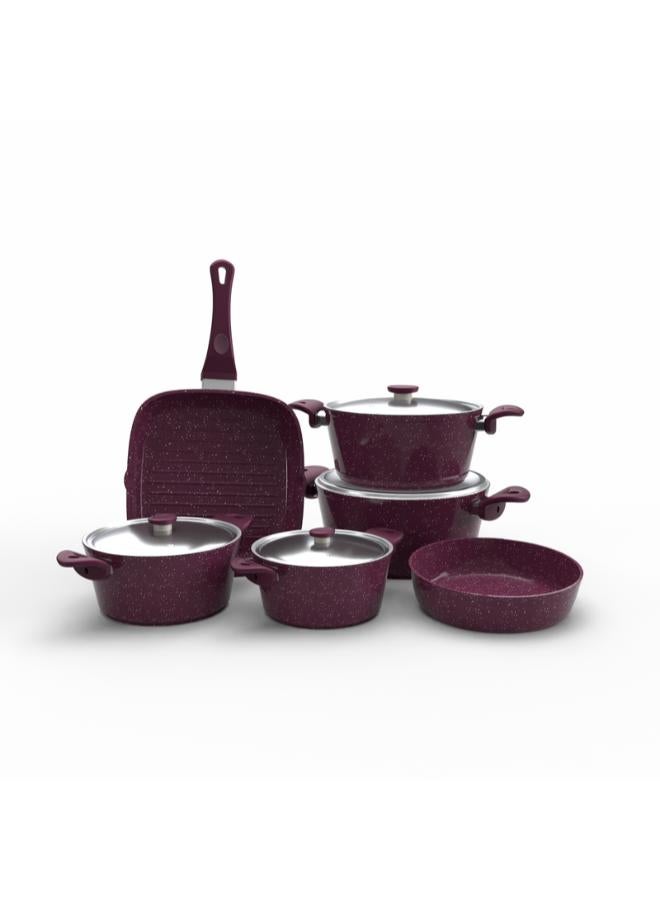 توب شيف مجموعة من 10  قطع أواني طهي من الجرانيت - Image 1