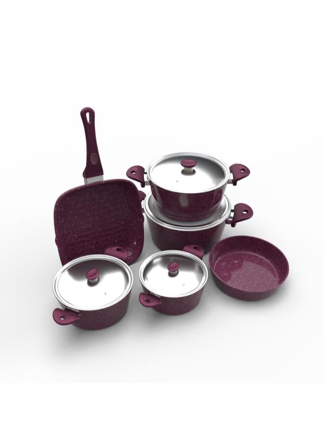 توب شيف مجموعة من 10  قطع أواني طهي من الجرانيت - Image 3