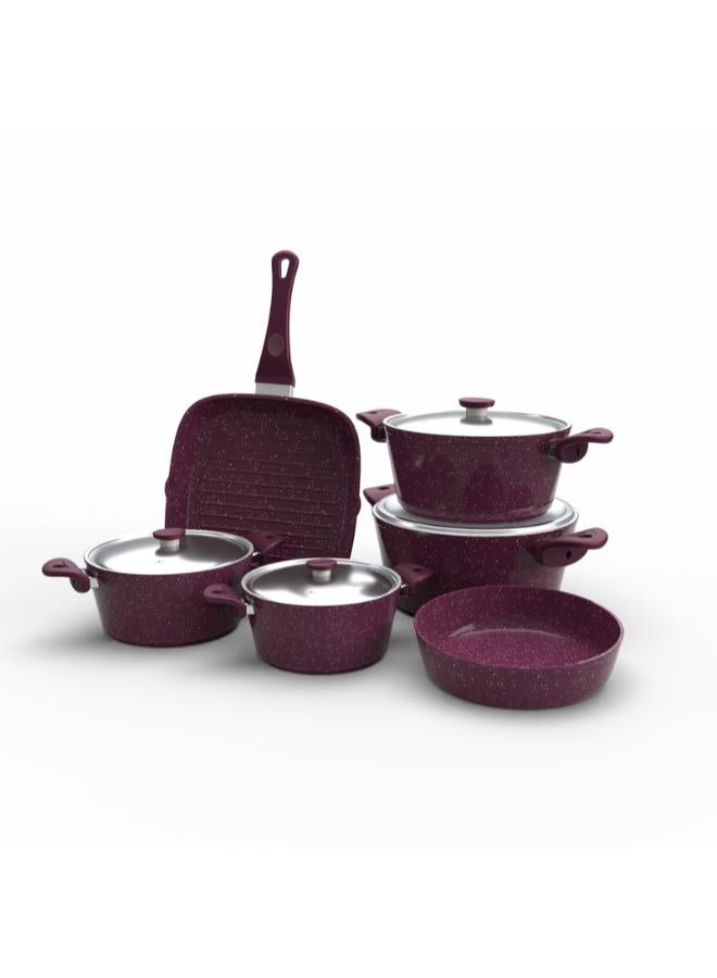 توب شيف مجموعة من 10  قطع أواني طهي من الجرانيت - Image 2