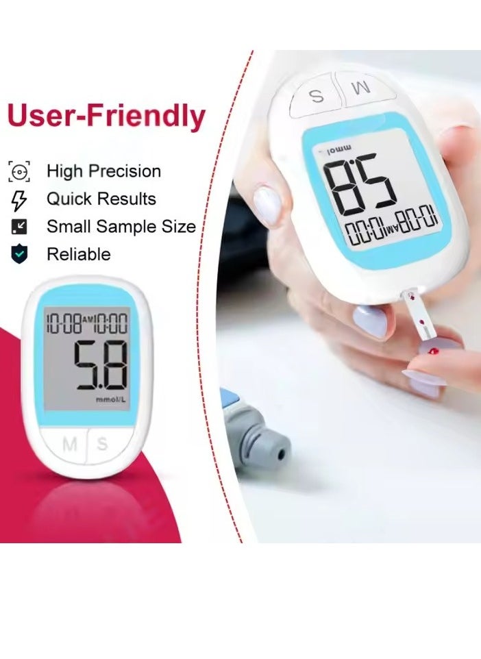 Lemon Medical Blood Glucose Testing Kit with 50 Test Strips & 50 Lancets – Fast & Accurate Blood Sugar Monitor for Easy Diabetes Management  - Image 3
