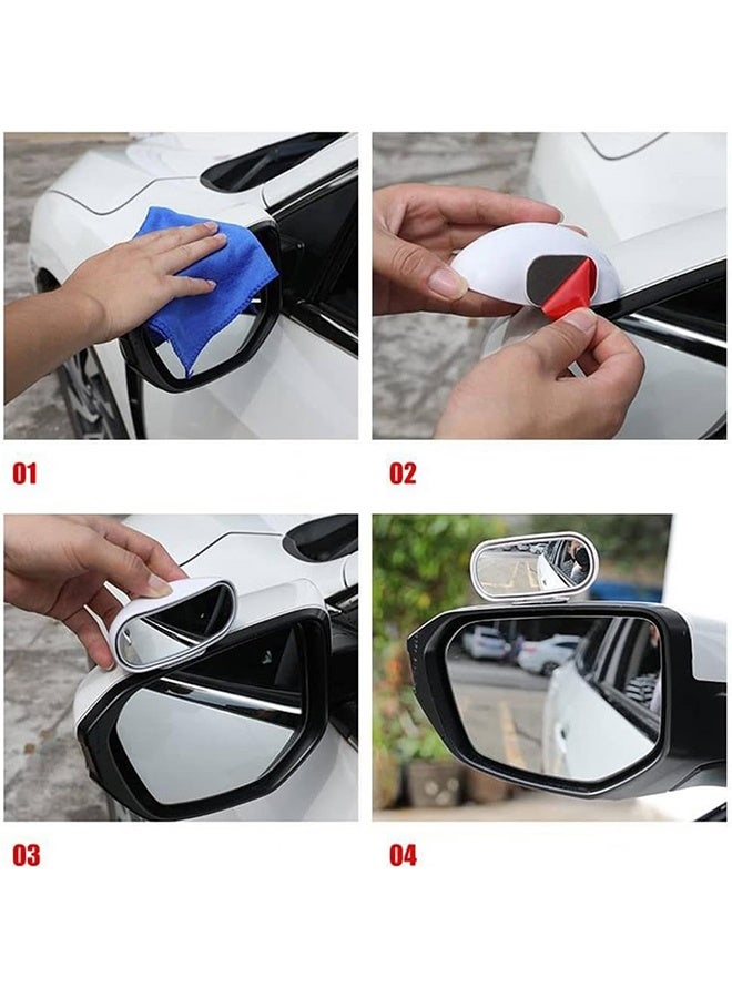 ليمون مرآة النقطة العمياء للسيارة، زاوية دوران 360 درجة قابلة للتعديل، مرآة جانبية زجاجية محدبة عالية الدقة، مزودة بمشبك تثبيت سريع وملصق، مناسبة للسيارات والشاحنات وسيارات الدفع الرباعي. - Image 2