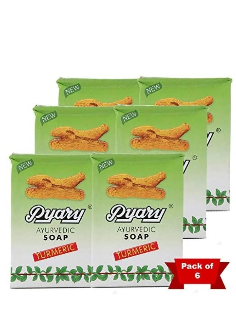Pyary Turmeric Ayurvedic Turmeric Soap Consists of 6 Pieces
