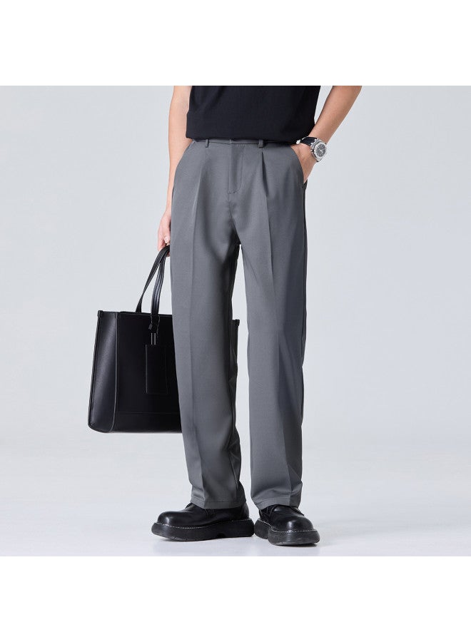 Fapai Business Casual] Autumn/winter Solid Color Loose And Stylish Casual Pants Comfortable And Skin-friendly Youth Men's Business Straight Leg Pants - Image 4