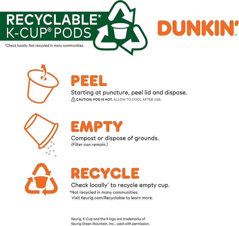 Dunkin' Donuts Original Blend K-Cup Pods for Keurig Brewers, Medium Roast, 128 Count - Image 4