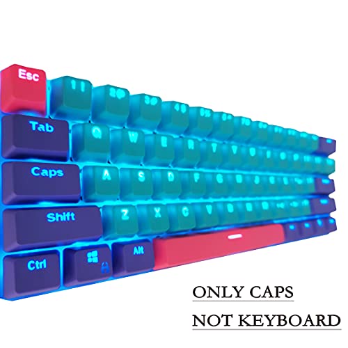 Owpkeenthy WHYSP PBT Keycaps 60% for 60 Percent Keyboard OEM Profile Backlit Key Cap Replacement 6.25U Space Bar - Image 3