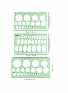 KASTWAVE Drawing Templates, 9 Pcs Geometric Measuring Stencils, Engineering and Designing Rulers, Studying, Formwork, Office School, Clear Green  - Image 3