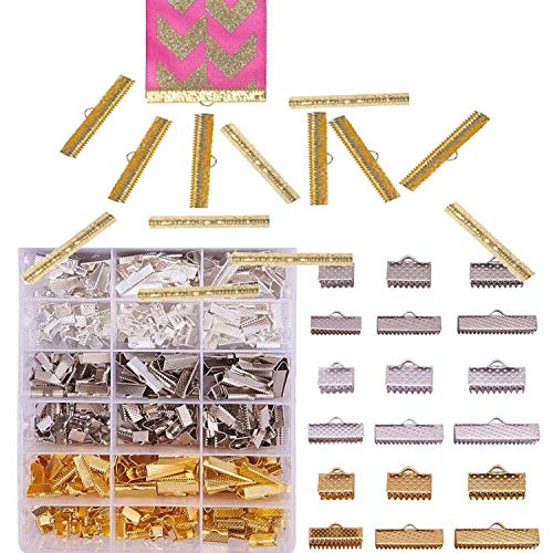 DIY Crafts Design No # 2, Pack of 100 Pcs, Mixed Color 20mm and 25mm Assorted Sizes of Mixed Color Ribbon Clamp End Crimp (Design No # 2, Pack of 100 Pcs) - Image 1