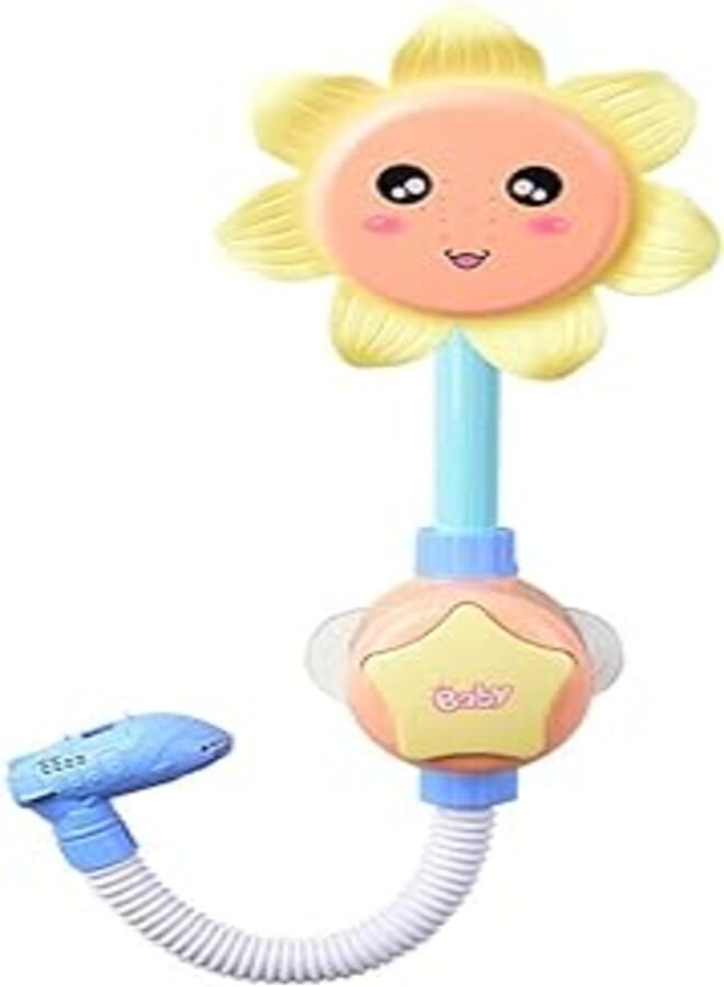 Toddmomy Toddmomy Sunflower Sprinkler Bath Toy Sunflower Water Squirt Shower Faucet Baby Bath Shower Head Electric Shower Bath Sprinkler for Kids Infants Girls Boys