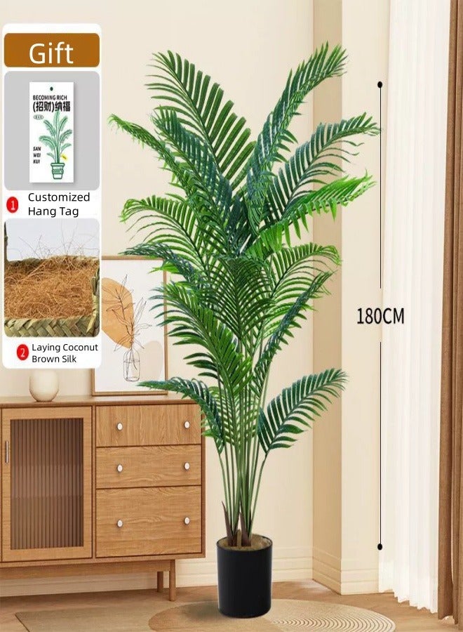 أف بي سي أشجار النخيل الاصطناعية - أسود مع أصيص من الأشجار الاصطناعية - أصيص من النباتات الاستوائية كاذبة التنبول الكلمة - مكتب المنزل غرفة المعيشة الديكور الداخلي مع الحرير الاصطناعي النباتات - Image 2