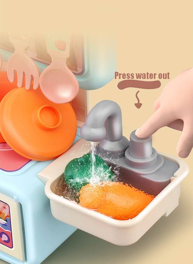 إيزي سو مطبخ صغير للعب بالدمى، 14 قطعة، مجموعة مطبخ تظاهري بلاستيكية للطهي، مجموعة لعب للأطفال الصغار، مجموعة مطبخ اللعب، مجموعة لعب مطبخ للأطفال - Image 4