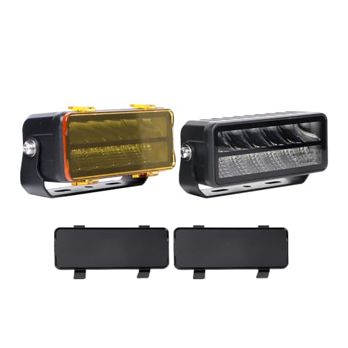Exzeit 82W 6 Inch Led Driving Light Combo Beam Offroad Lights for Jeep Truck Wrangler Pickup ATV Amber and Black Covers Rechangable 1224V - Image 1