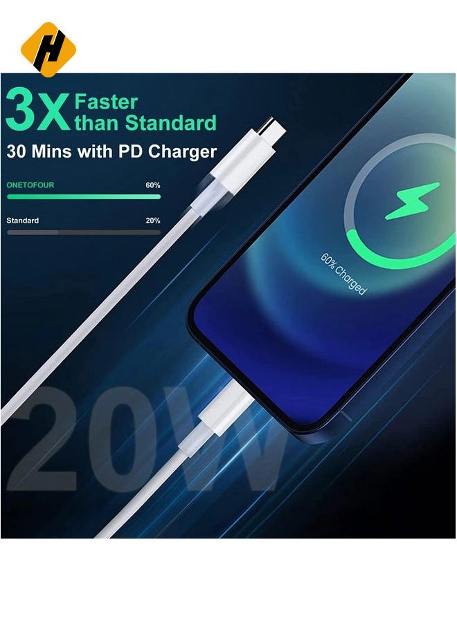 HuHa - USB C to Lightning Cable 2M [MFi Certified] Compatible with Apple iPhone 14 Pro Max/13/12/11 Pro/X/XS/XR/8 Plus/AirPods Pro,Supports Power Delivery,White - Image 1