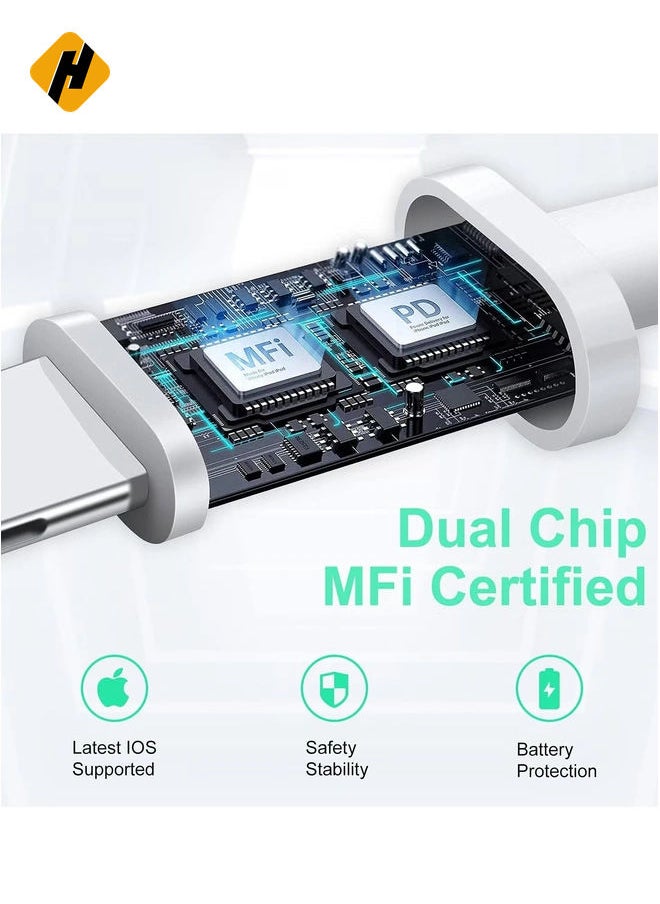 HuHa - USB C to Lightning Cable 2M [MFi Certified] Compatible with Apple iPhone 14 Pro Max/13/12/11 Pro/X/XS/XR/8 Plus/AirPods Pro,Supports Power Delivery,White - Image 1