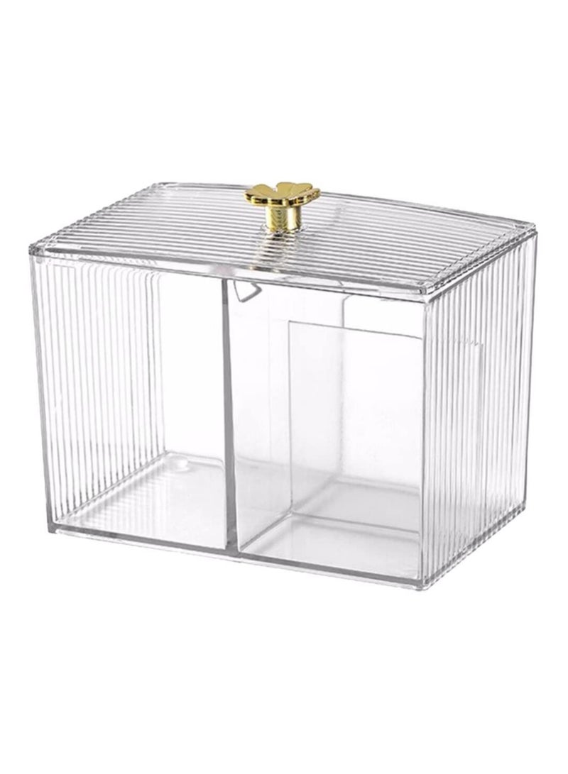 Acrylic Cotton Organizer with Rose Gold Lid Adds a feminine touch of elegance to any space L