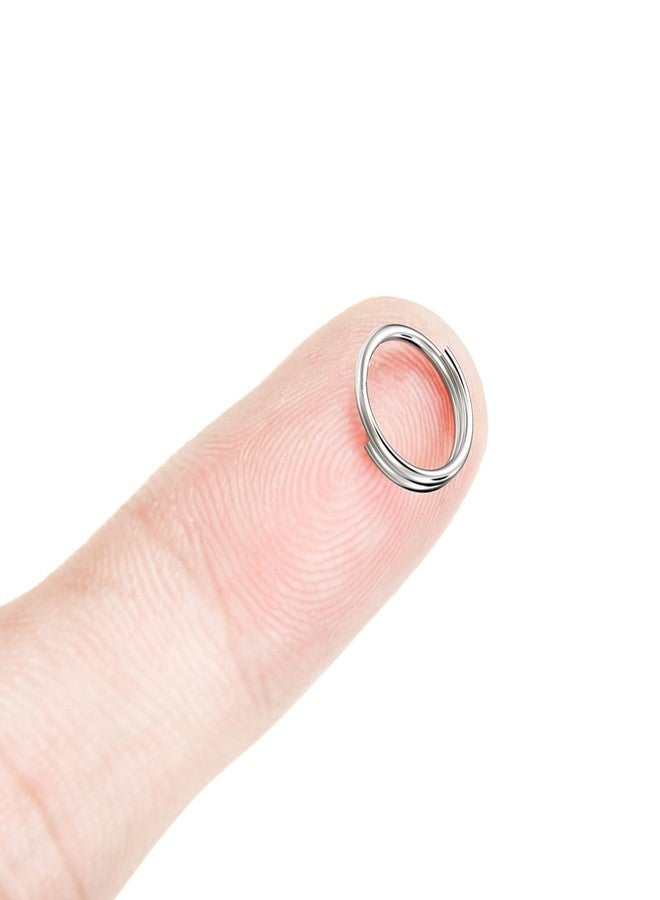 HOLAILS 100PCS Small Key Rings Stainless Steel One plus half circle ring mini metal ring Functions on connectors for or Jewelry Making and Keychains(0.39 inch, Silver) - Image 1