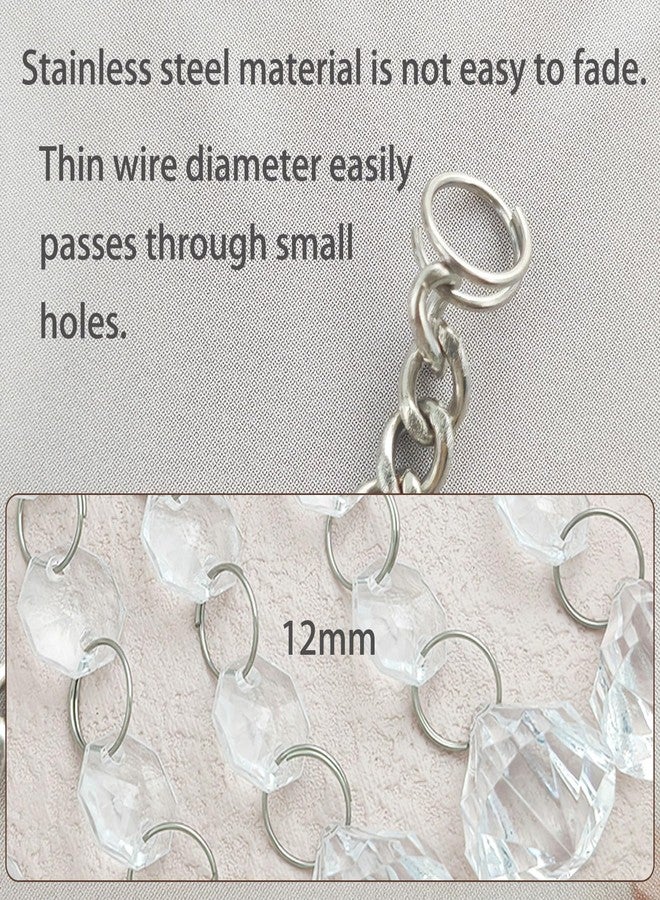 HOLAILS 100PCS Small Key Rings Stainless Steel One plus half circle ring mini metal ring Functions on connectors for or Jewelry Making and Keychains(0.39 inch, Silver) - Image 4