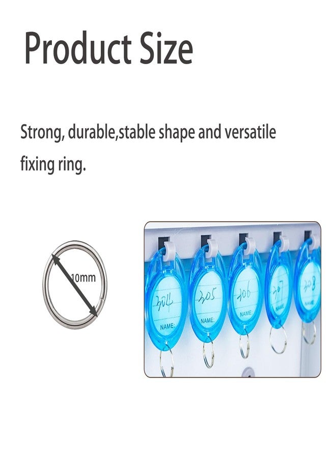 HOLAILS 100PCS Small Key Rings Stainless Steel One plus half circle ring mini metal ring Functions on connectors for or Jewelry Making and Keychains(0.39 inch, Silver) - Image 2