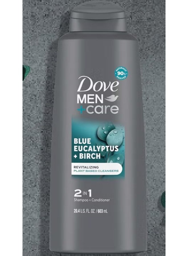 Dove Men+Care 2 in 1 Shampoo Conditioner Eucalyptus + Birch For Healthy 603 ML