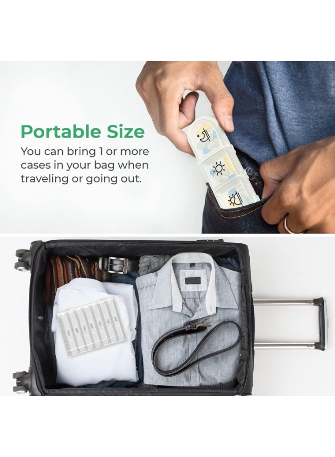 Weekly Pill Organizer 3 Times a Day, Portable Travel Pill Box 7 Day with Large Pill Containers, Light-Proof Pill Case for Vitamins, Medication, Supplements and Fish Oils, White - Image 3