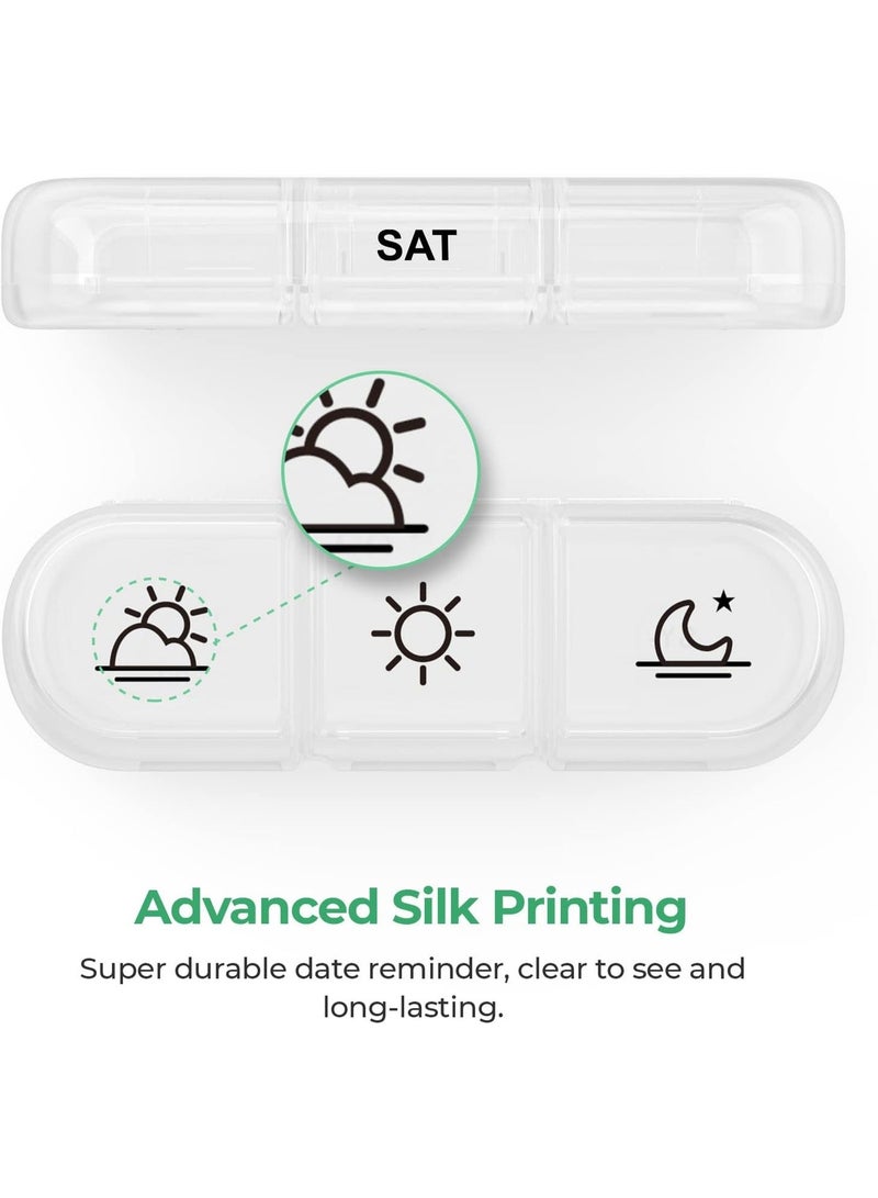 Weekly Pill Organizer 3 Times a Day, Portable Travel Pill Box 7 Day with Large Pill Containers, Light-Proof Pill Case for Vitamins, Medication, Supplements and Fish Oils, White - Image 2