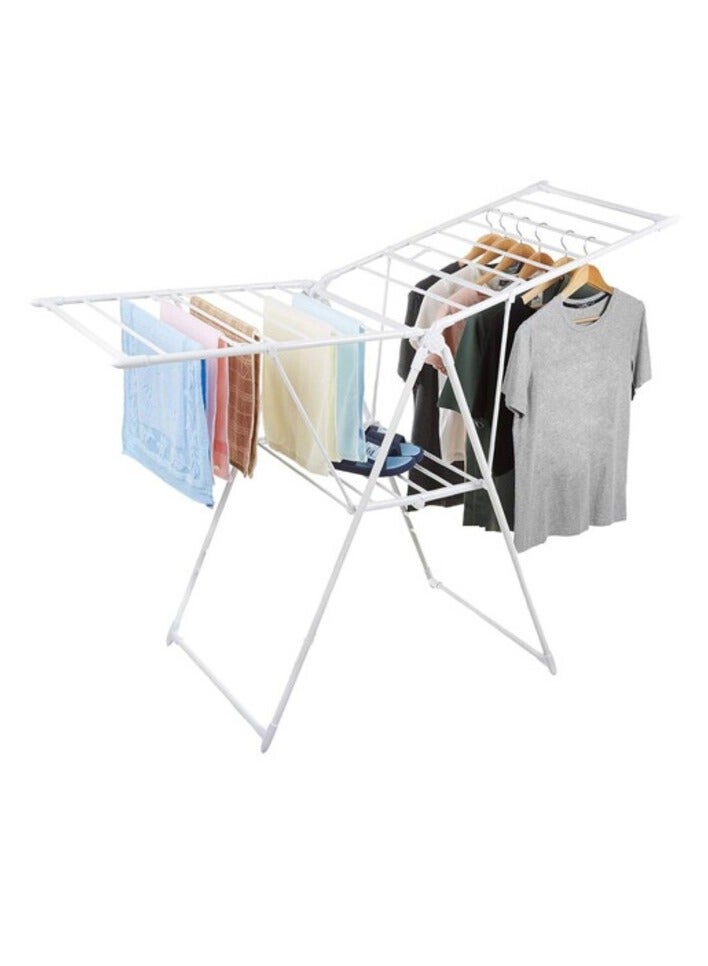 XiuWoo Clothes Drying Rack, Foldable Laundry Rack with Height-Adjustable Gullwings Space-Saving, Laundry Room Organization - Image 1