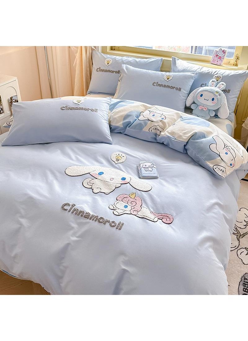 Bluejw Cinnamoroll Anime Bedding Set 3 Piece 3D Cartoon Cute Printed Soft Microfiber Comforter Set with Zipper Closer Gifts for Kids Teenagers Adult  - Image 1