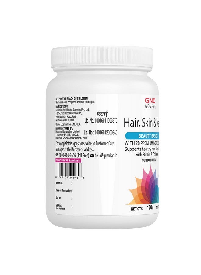 GNC Women's Hair, Skin and Nails Multivitamin With Biotin For Women| 120 Tablets |Hair Fall Control |Improved Hair Growth|Younger-Looking Skin |Stronger Nails |28 Premium Ingredients - Image 5