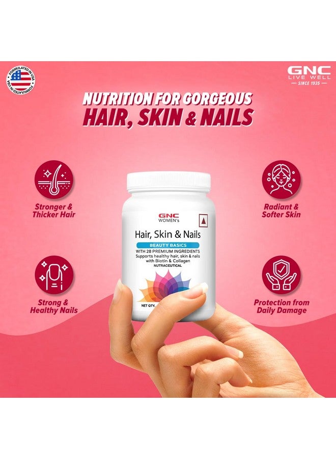 GNC Women's Hair, Skin and Nails Multivitamin With Biotin For Women| 120 Tablets |Hair Fall Control |Improved Hair Growth|Younger-Looking Skin |Stronger Nails |28 Premium Ingredients - Image 2