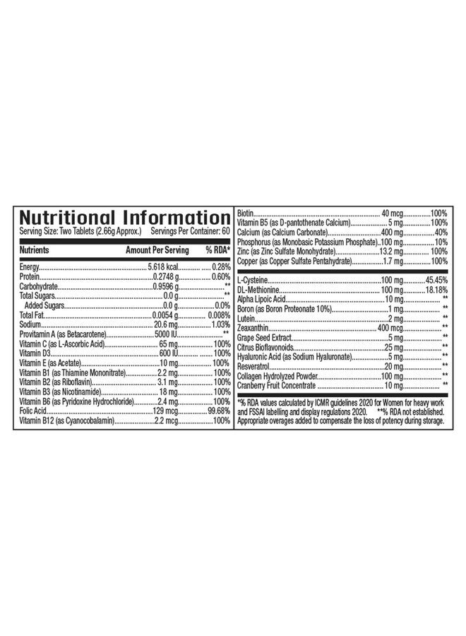 GNC Women's Hair, Skin and Nails Multivitamin With Biotin For Women| 120 Tablets |Hair Fall Control |Improved Hair Growth|Younger-Looking Skin |Stronger Nails |28 Premium Ingredients - Image 4