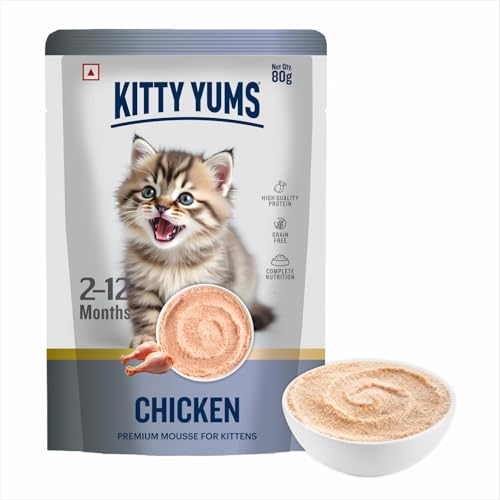 Kitty Yums Kitten Wet Mousse 80g | Chicken | Rich in Protein | Promotes Hydration & Easy to Digest | Grain Free | No Artificial Flavours | Packed with Essential Vitamins & Antioxidants - Image 1