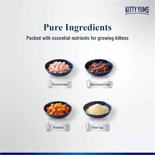 Kitty Yums Kitten Wet Mousse 80g | Chicken | Rich in Protein | Promotes Hydration & Easy to Digest | Grain Free | No Artificial Flavours | Packed with Essential Vitamins & Antioxidants - Image 3