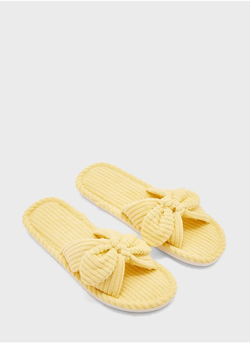 Ginger Bow Detail Bedroom  Slippers