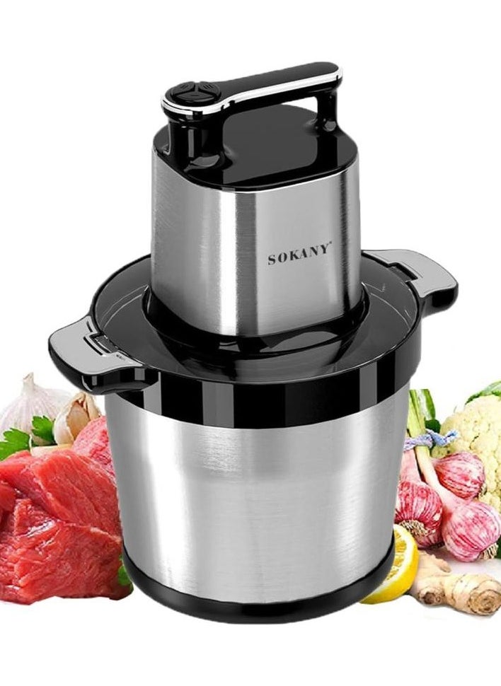 sokany SOKANY 1500 W Electric Kitchen Chopper with 8L Stainless Steel Bowl, Multi Chopper with 3 Speed Levels, Meat Grinder with 6 Blades for Meat, Onions, Fruit, Vegetables  - Image 1