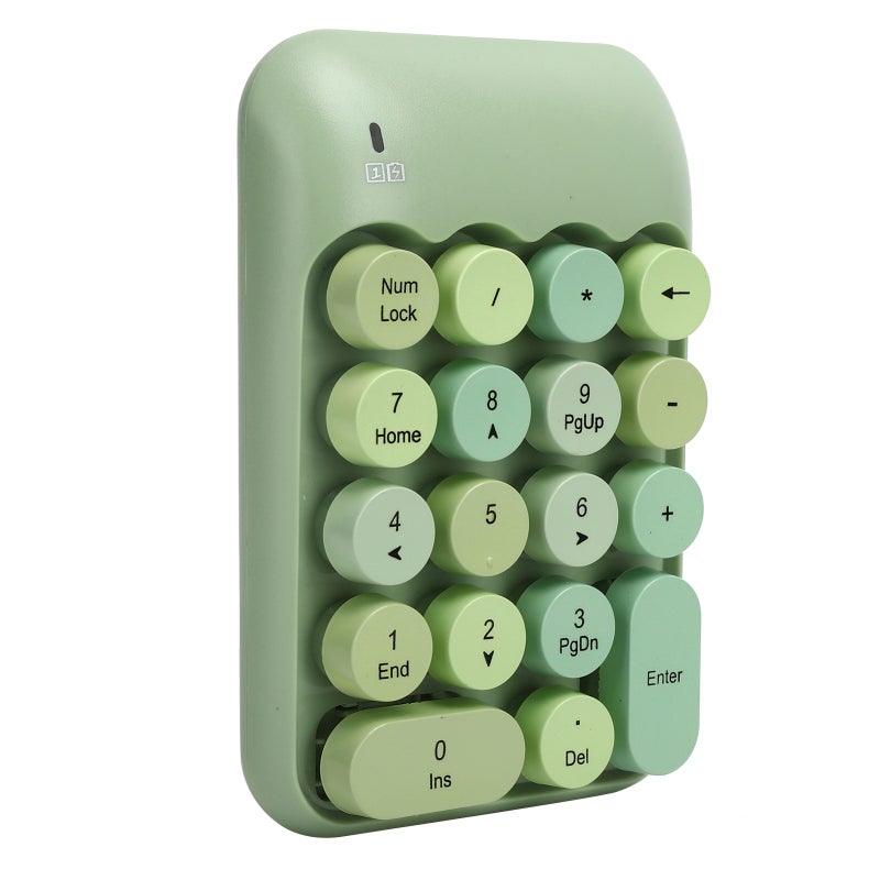 MOFii Wireless Numeric Keypad 18 Keys 2.4G Plug and Play - Silent Pressing Vintage Round Key Cap Mechanical Numeric Keypad for Notebook Desktop Computer - Image 3