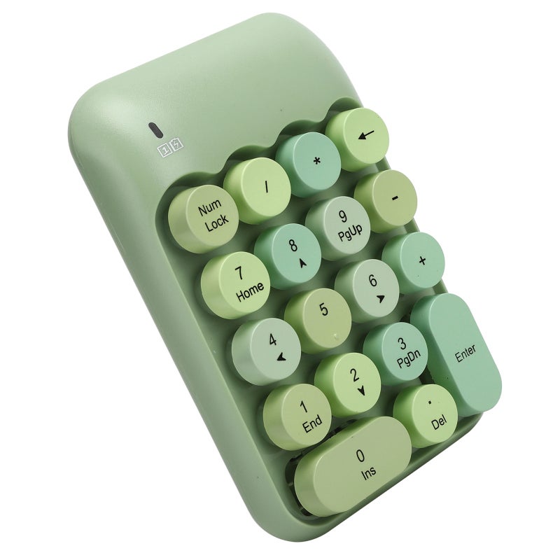 MOFii Wireless Numeric Keypad 18 Keys 2.4G Plug and Play - Silent Pressing Vintage Round Key Cap Mechanical Numeric Keypad for Notebook Desktop Computer - Image 2