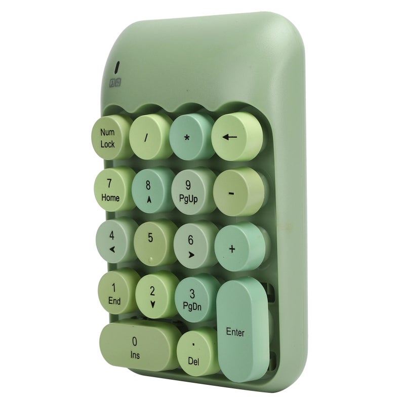 MOFii Wireless Numeric Keypad 18 Keys 2.4G Plug and Play - Silent Pressing Vintage Round Key Cap Mechanical Numeric Keypad for Notebook Desktop Computer - Image 5