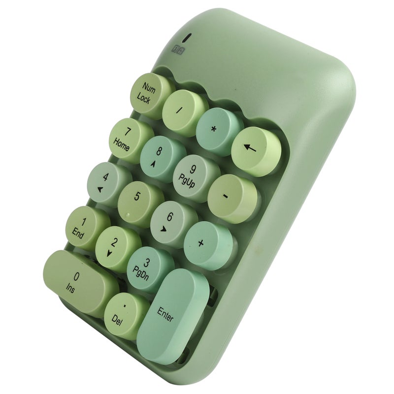 MOFii Wireless Numeric Keypad 18 Keys 2.4G Plug and Play - Silent Pressing Vintage Round Key Cap Mechanical Numeric Keypad for Notebook Desktop Computer - Image 4