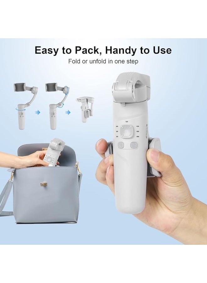 Generic Axis Foldable Pocket Handheld Gimbals, Anti-Shake Face Tracking Bluetooth Control Selfie Stick Compatible with iPhone Android Tiktok YouTube Vlog Video  - Image 3