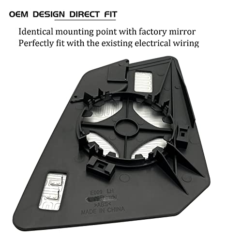 SKARUMMER Driver Left Side Heated Mirror Glass Replacement for Chevy Traverse GMC Acadia Limited Saturn Outlook Mirrors - Side View Heated Convex Mirror Glass with Rear Holder, 15951926 - Image 5